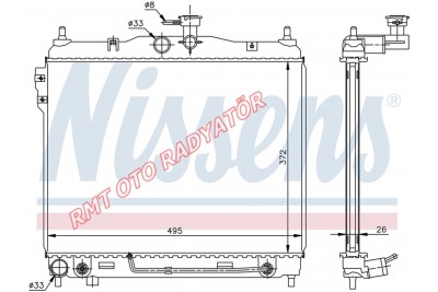 Hyundai Getz Dizel Otomatik Motor Su Radyatörü 25310-1C350