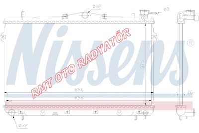 Hyundai Elantra Benzinli Motor Su Radyatörü Manuel 1995 2000 Model  25310-29000