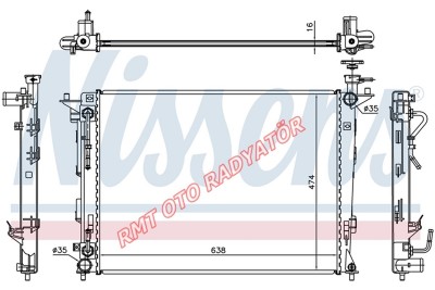 Hyundai Tucson 1600 2000 Benzinli Otomatik Motor Su Radyatörü 2010 2015 Model 25310-2Y520